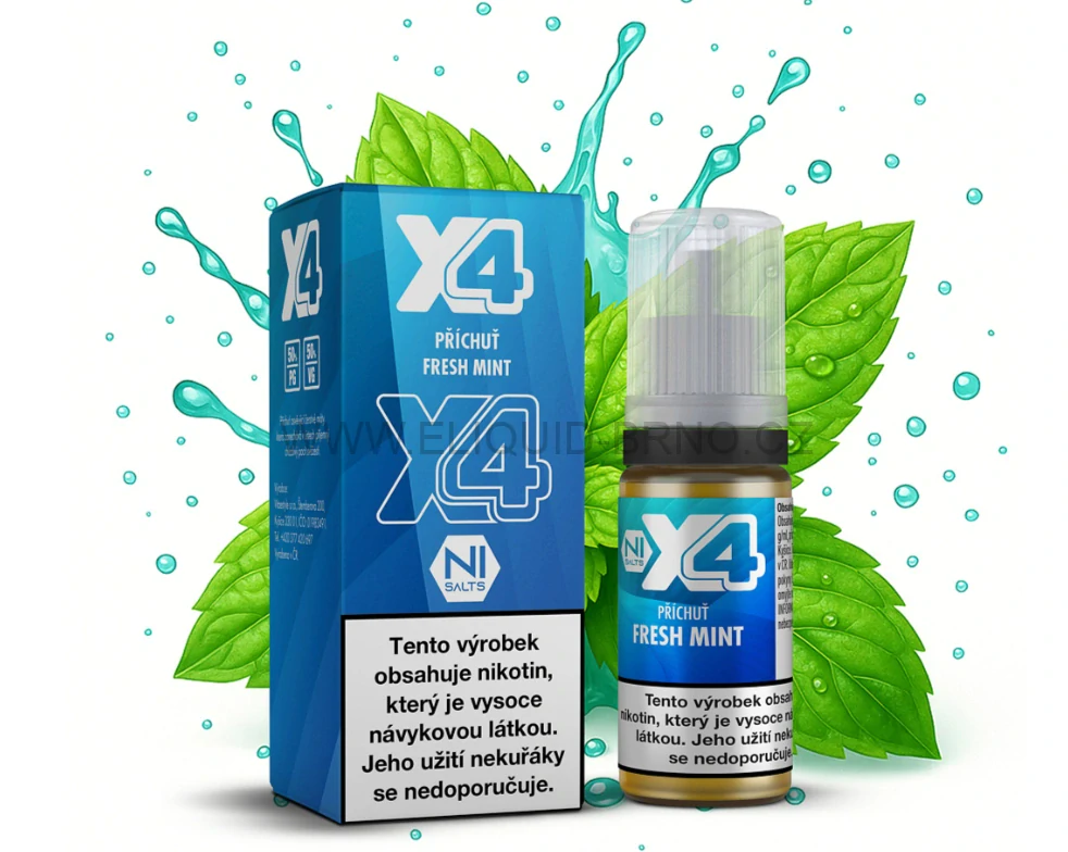 X4 Bar Juice Fresh Mint 10ml/10mg