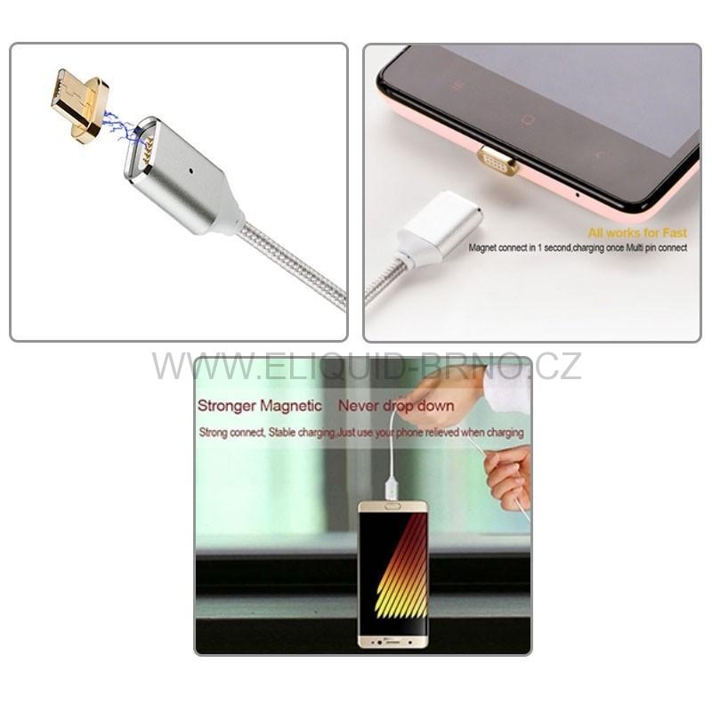 Magnetický USB data kabel - bílý